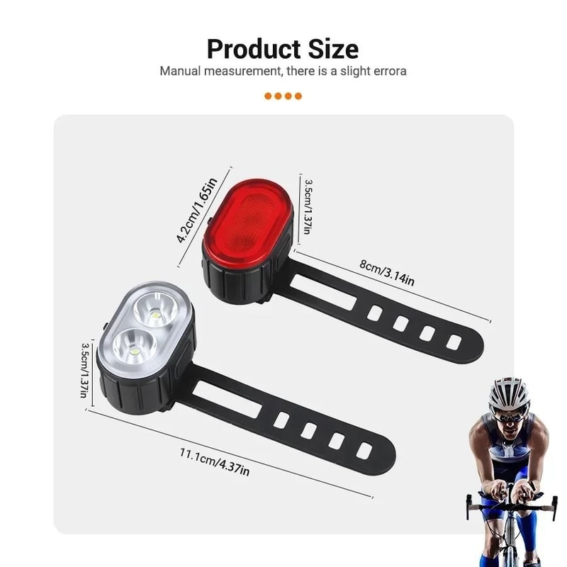 USB Rechargeable Bicycle Front And Rear Light Set For Safe Cycling 5