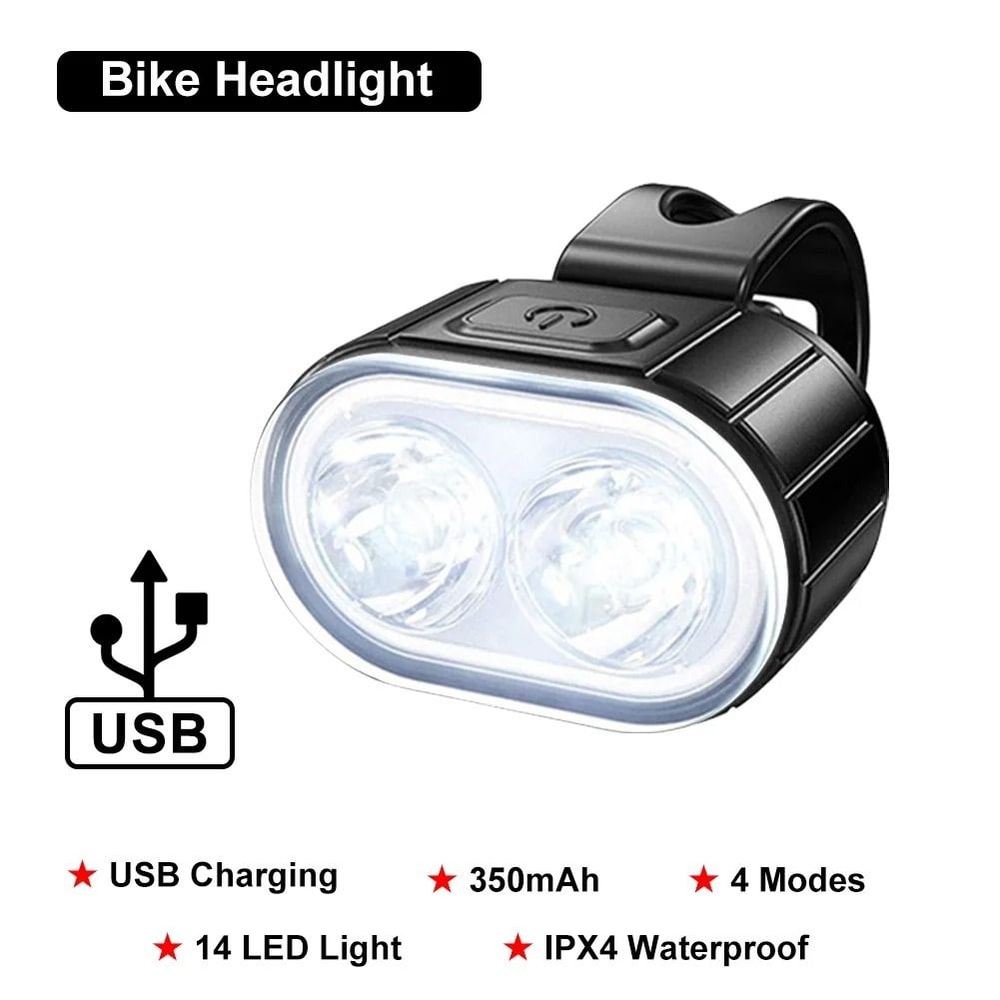 USB Rechargeable Bicycle Front And Rear Light Set For Safe Cycling 8