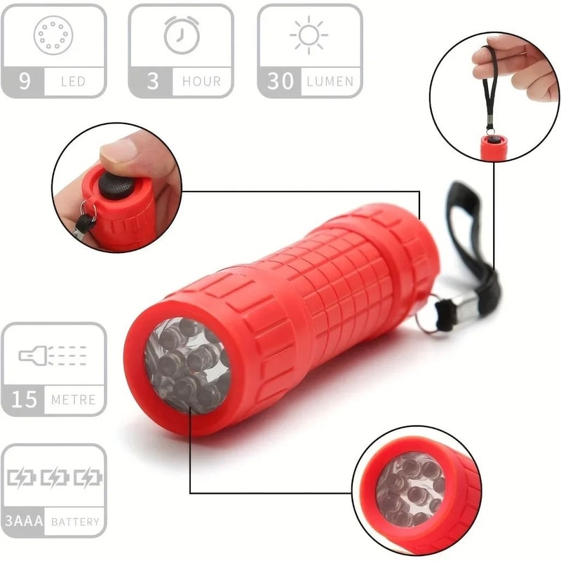 Mini Portable LED Flashlight With Powerful Nine XPE Beads For Outdoor And Emergency Use 4