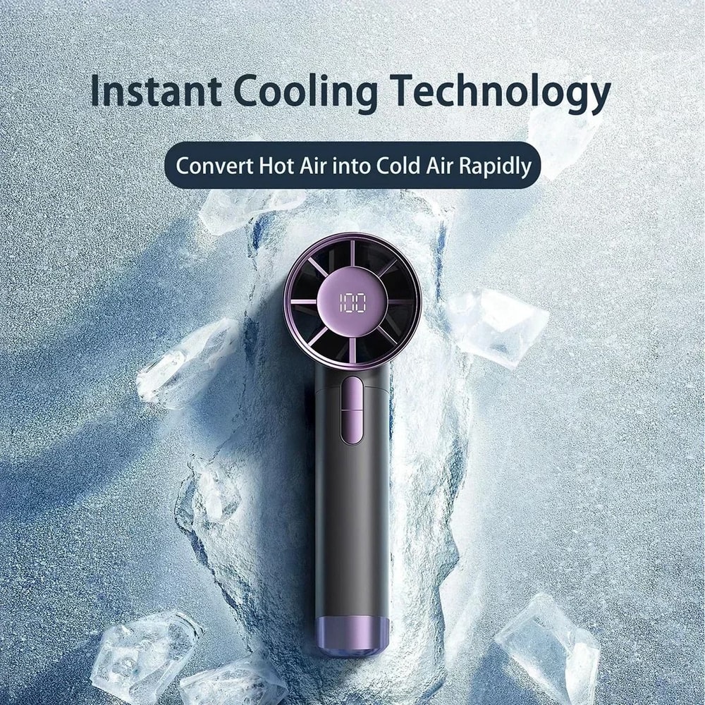 USB Rechargeable Portable Handheld Fan With Adjustable Speeds And LED Display 1