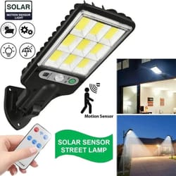 solar powered outdoor led wall lamp with motion sensor for yard and garden