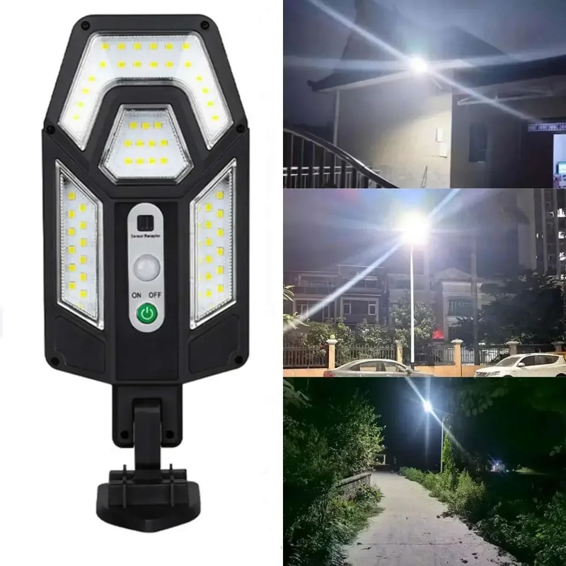 Solar Motion Sensor Outdoor LED Wall Light With Remote Control 4