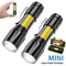 USB Rechargeable Mini COB And XPE LED Flashlight With Zoom And Pen Clip 0