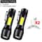 USB Rechargeable Mini COB And XPE LED Flashlight With Zoom And Pen Clip 10