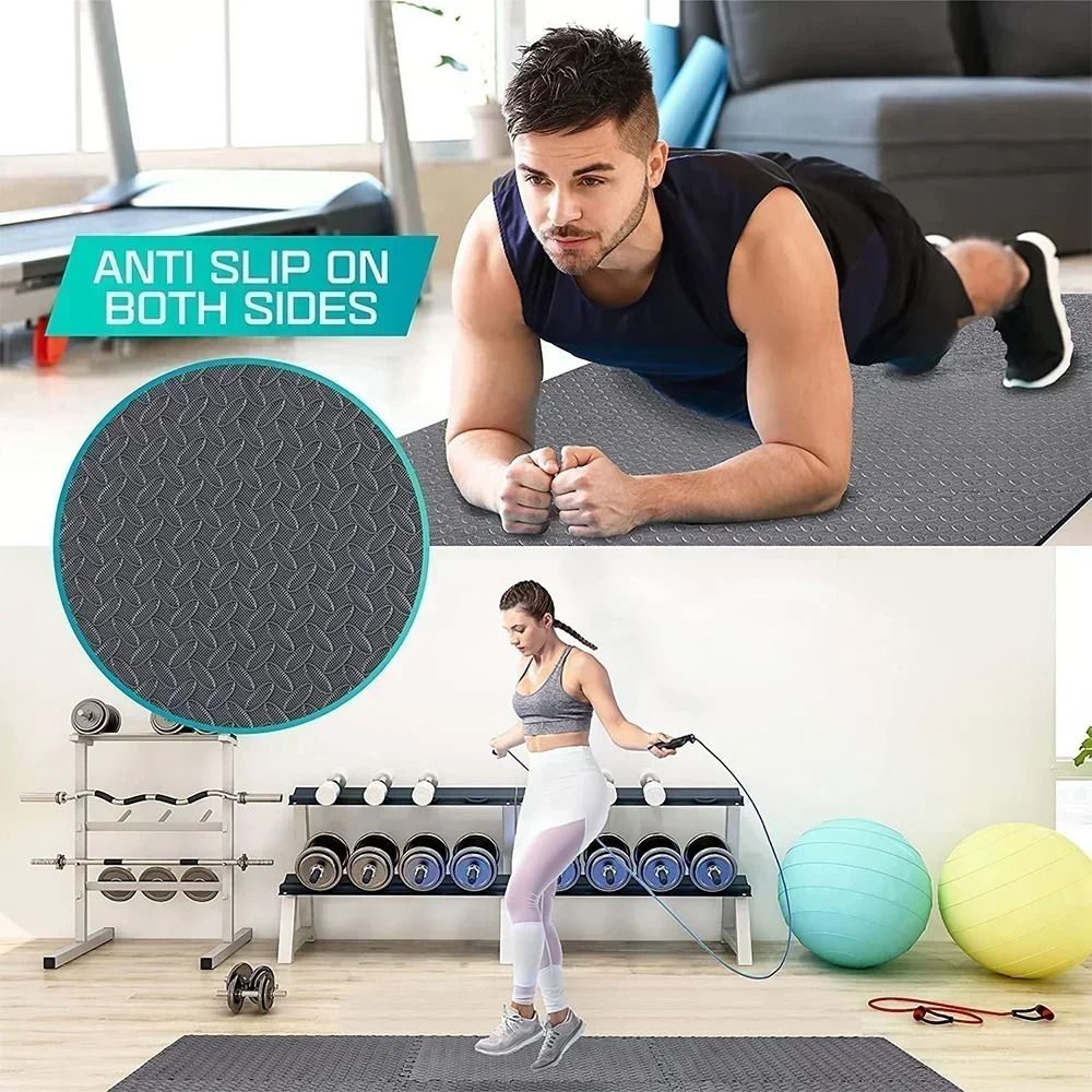 Interlocking EVA Puzzle Fitness Mat Tiles For Home Gym And Kids Play Area 2