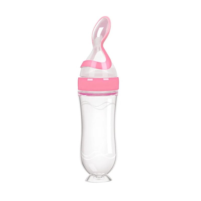 Silicone Baby Feeding Bottle With Squeeze Spoon For Rice Cereal And Milk 7