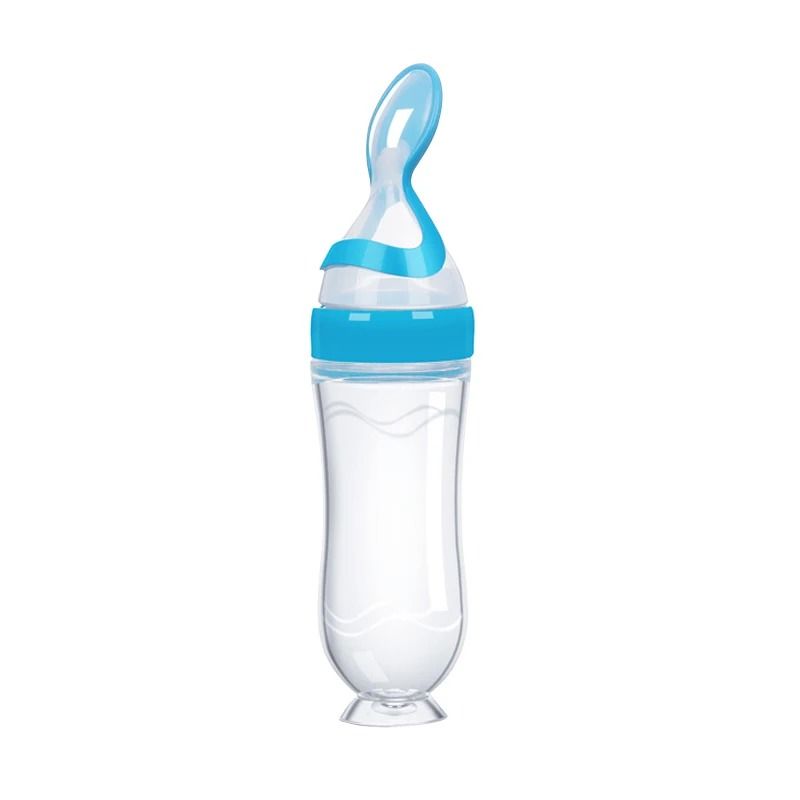 Silicone Baby Feeding Bottle With Squeeze Spoon For Rice Cereal And Milk 8
