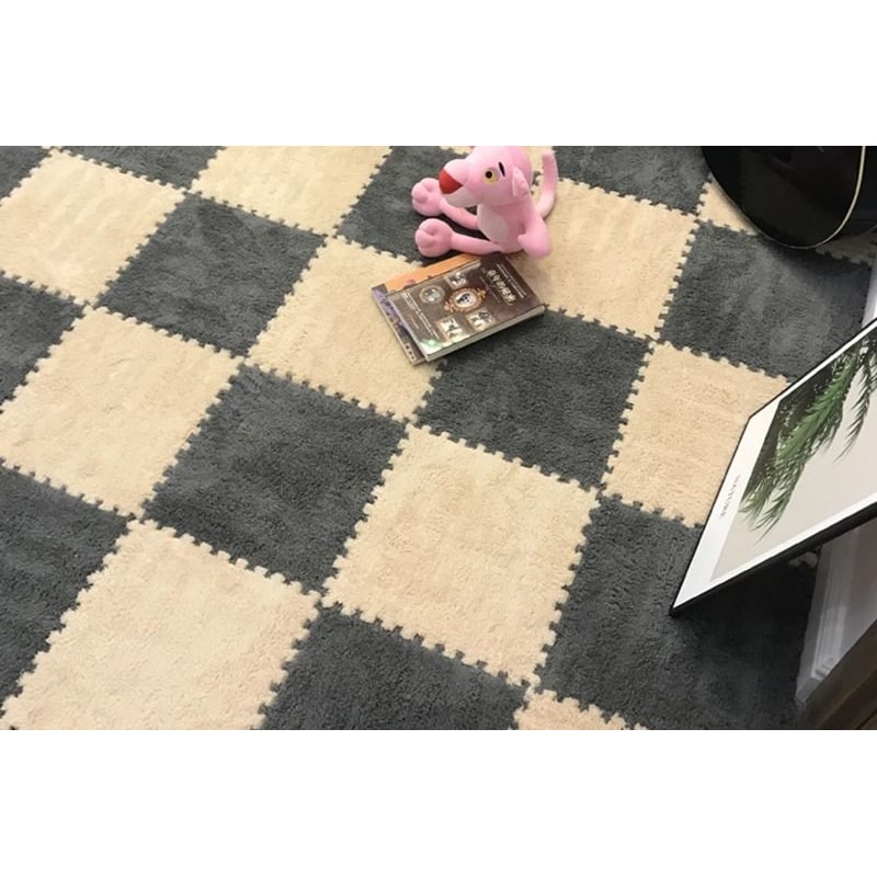 Soft Plush Baby Play Mat With EVA Foam Puzzle Tiles For Kids 16