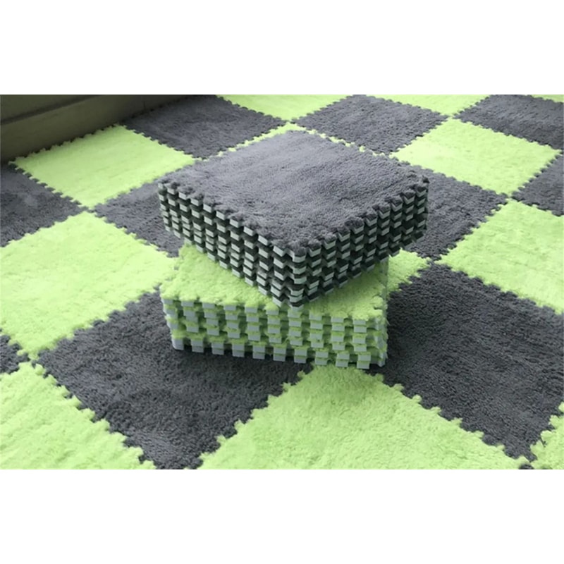 Soft Plush Baby Play Mat With EVA Foam Puzzle Tiles For Kids 19