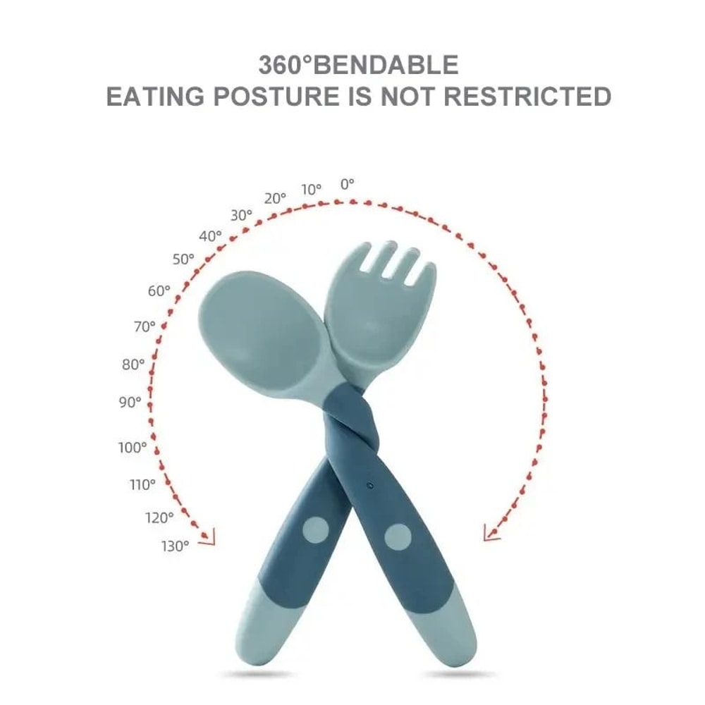 Bendable Baby Fork And Spoon Set For Infant Feeding And Self Learning 1