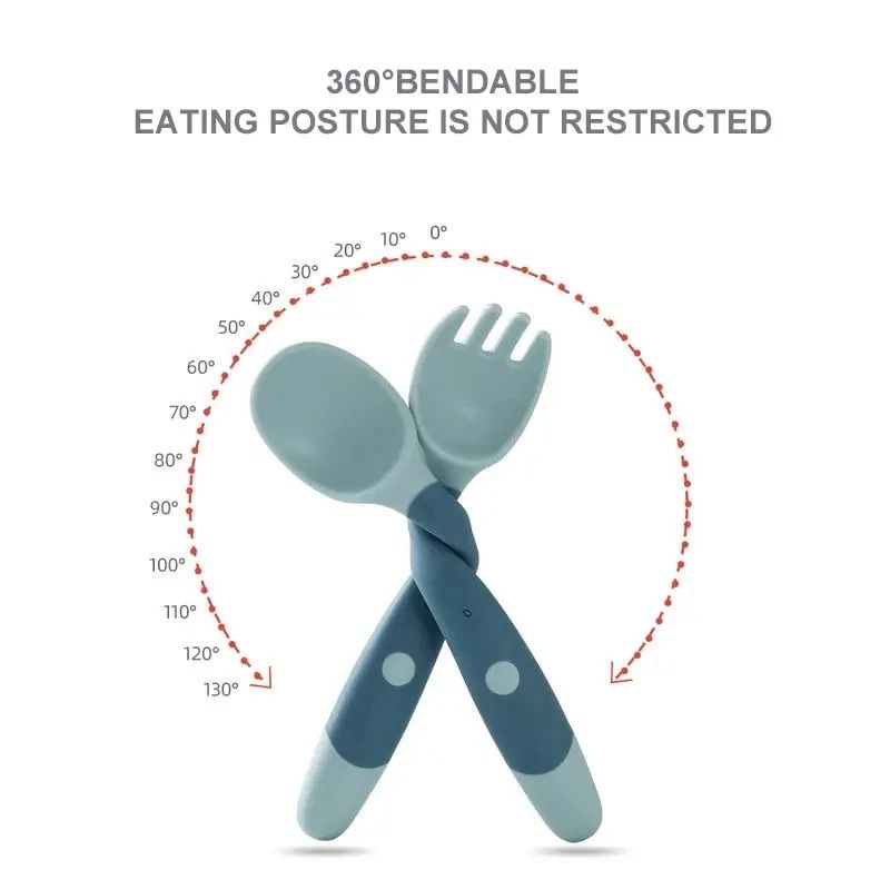 Bendable Baby Fork And Spoon Set For Infant Feeding And Self Learning 1