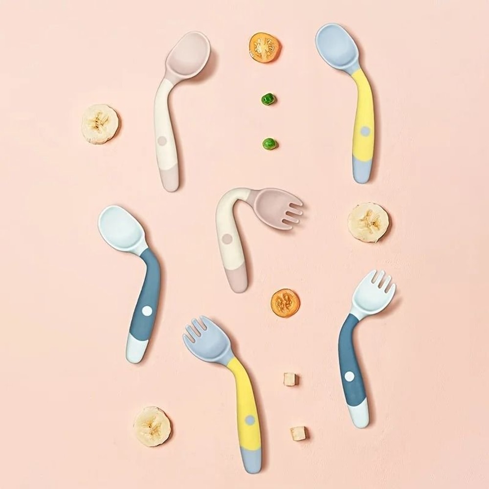 Bendable Baby Fork And Spoon Set For Infant Feeding And Self Learning 4