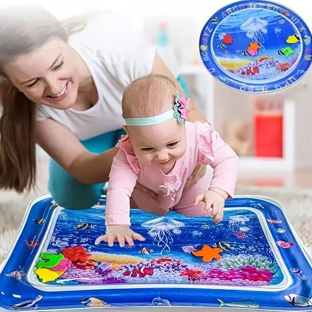 Inflatable Baby Tummy Time Water Play Mat For Sensory Development 0