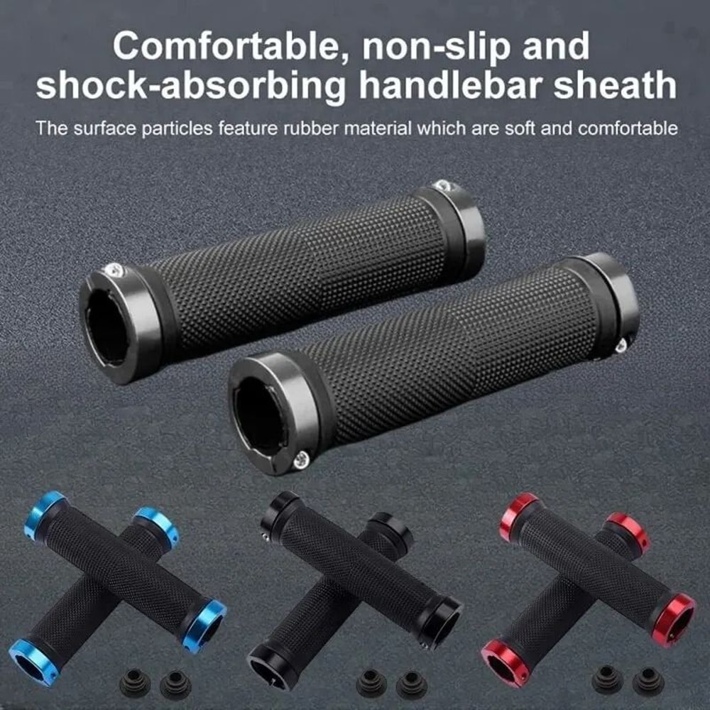 Non Slip Bicycle Handlebar Grips With Double Aluminum Lock 0