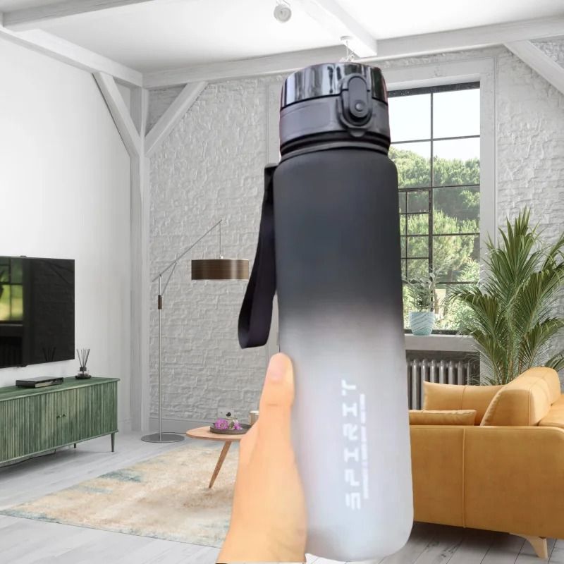 Large Capacity Sports Water Bottle With Motivational Markings For Travel Gym And Outdoor Use 1