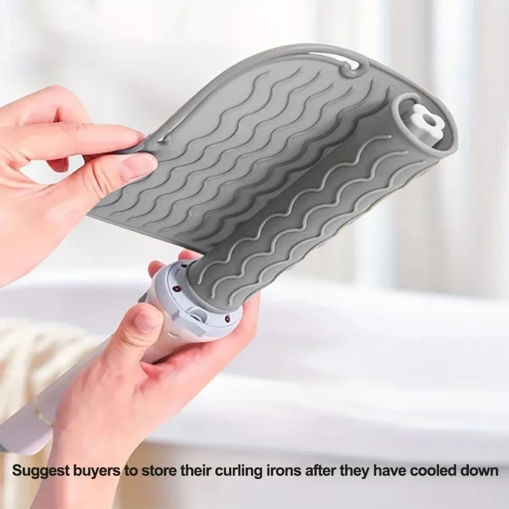 Heat Resistant Silicone Mat For Hair Tools And Countertop Protection 3