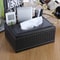 Elegant Faux Leather Tissue Box Cover With Remote Holder And Organizer 5