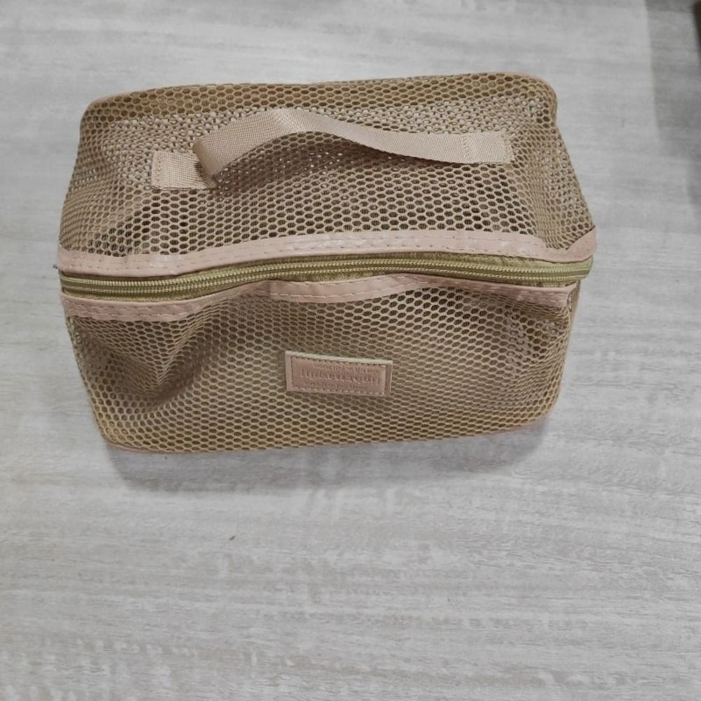 Large Capacity Mesh Makeup Bag With Multi Layer Zipper Organizer 6