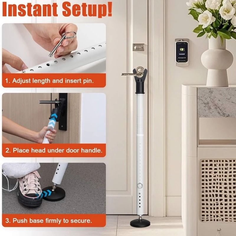 Adjustable Heavy Duty Door Security Bar For Home And Travel 5