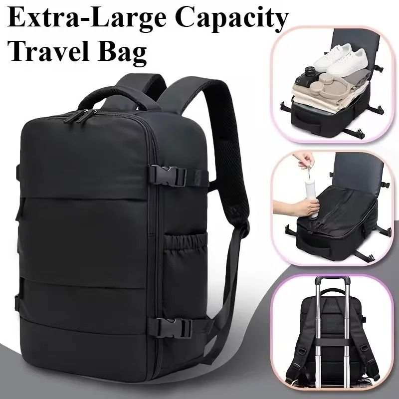 Vacuum Compression Travel Backpack With Pump For Space Saving Packing 0