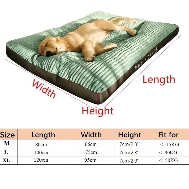 Winter Warm Corduroy Dog Bed With Washable Soft Sleeping Mat 5
