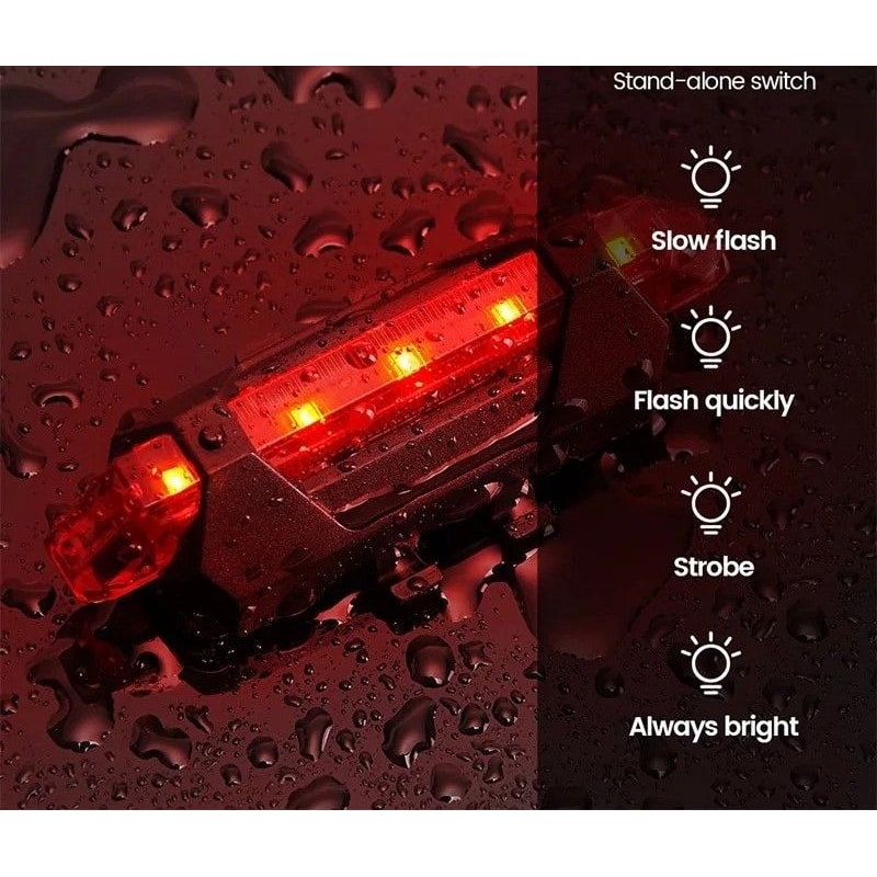 USB Rechargeable Bike Light Set With Headlight And Taillight For Cycling Safety 3