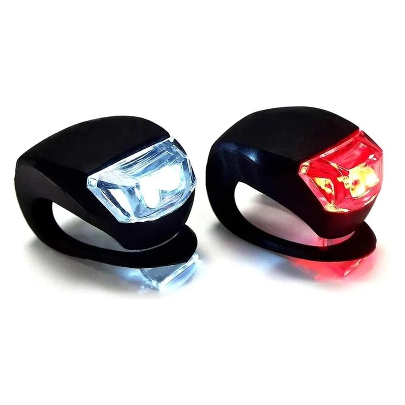 Silicone Bicycle Front And Rear Light Set For Night Riding Safety 0