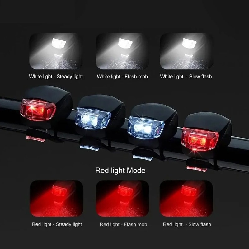 Silicone Bicycle Front And Rear Light Set For Night Riding Safety 1