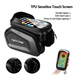 bicycle top frame phone bag with touch screen access for cycling