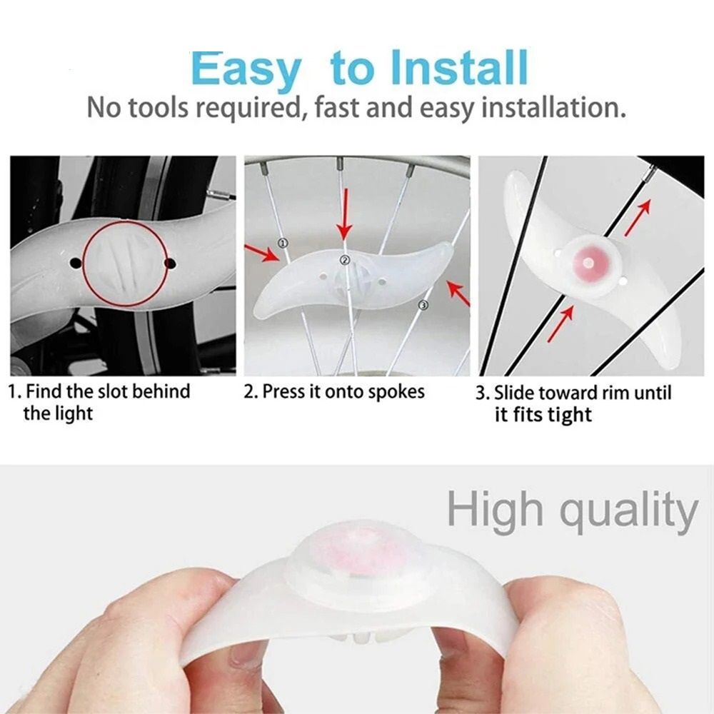 LED Bicycle Spoke Wheel Lights For Safety And Night Riding 3