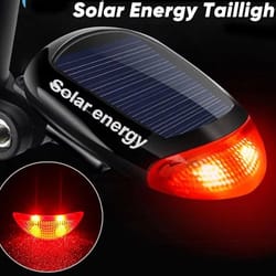 solar powered bicycle rear taillights with led safety warning