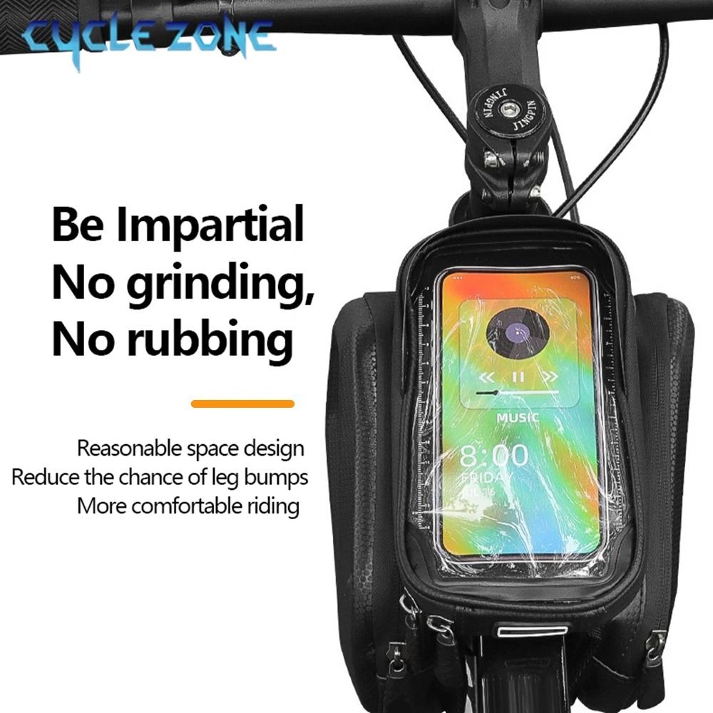 Bicycle Top Tube Frame Phone Holder Bag For Cycling Storage 2