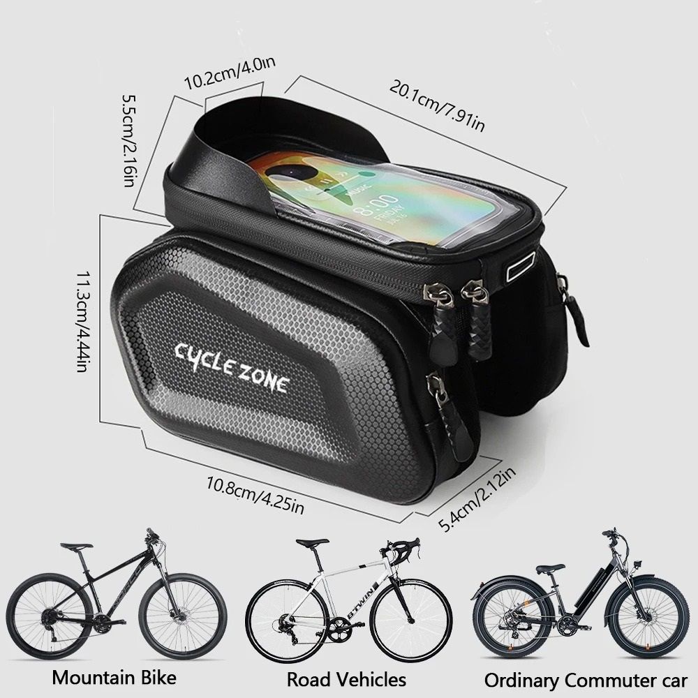 Bicycle Top Tube Frame Phone Holder Bag For Cycling Storage 3