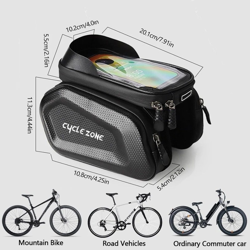 Bicycle Top Tube Frame Phone Holder Bag For Cycling Storage 3