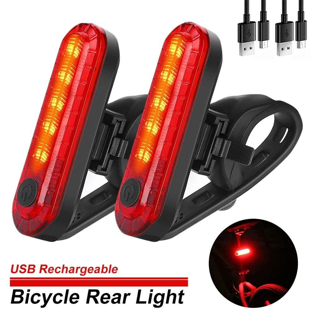 USB Rechargeable Bicycle Rear Tail Lights For Night Riding Safety 0
