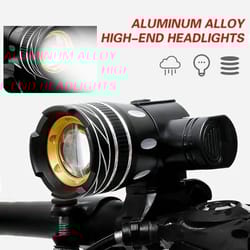 usb rechargeable bicycle front light with adjustable zoom and waterproof design