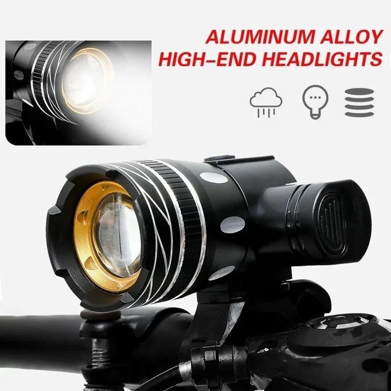 USB Rechargeable Bicycle Front Light With Adjustable Zoom And Waterproof Design 0