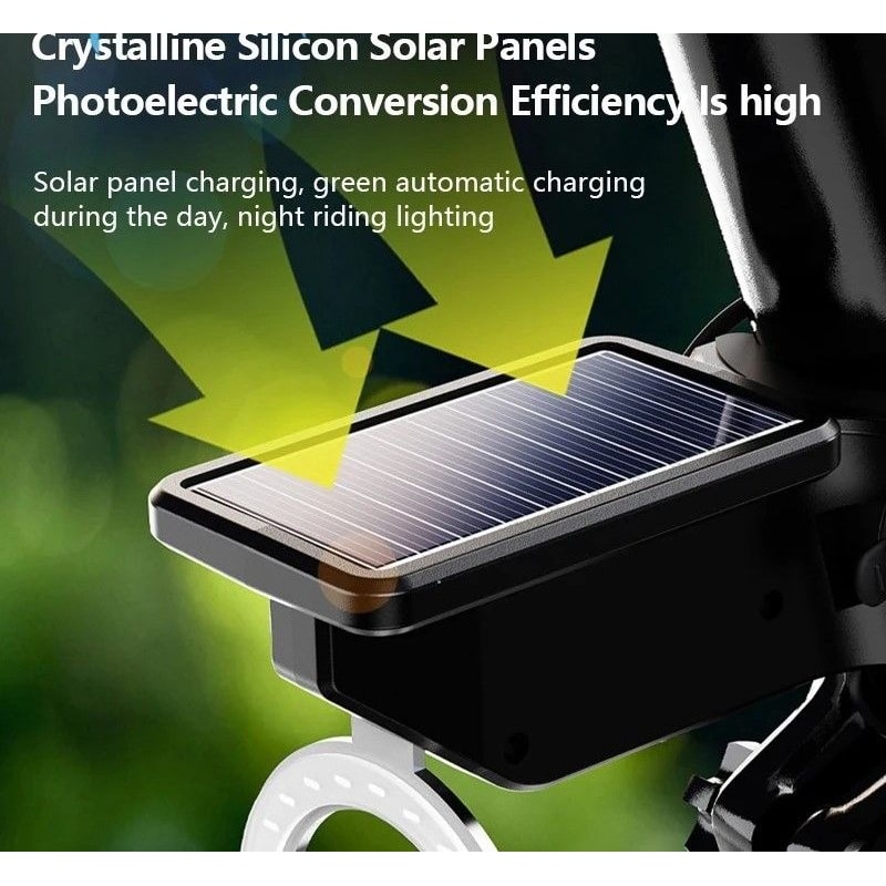 Solar Powered Bicycle Rear Tail Light With Smart Sensor For Night Riding 1