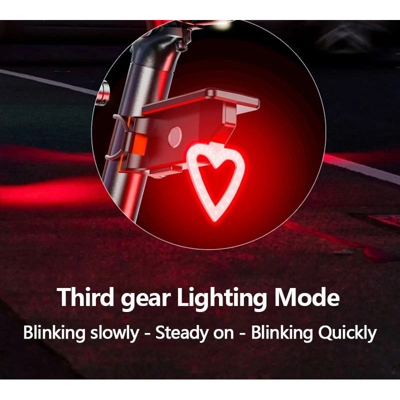 Solar Powered Bicycle Rear Tail Light With Smart Sensor For Night Riding 2