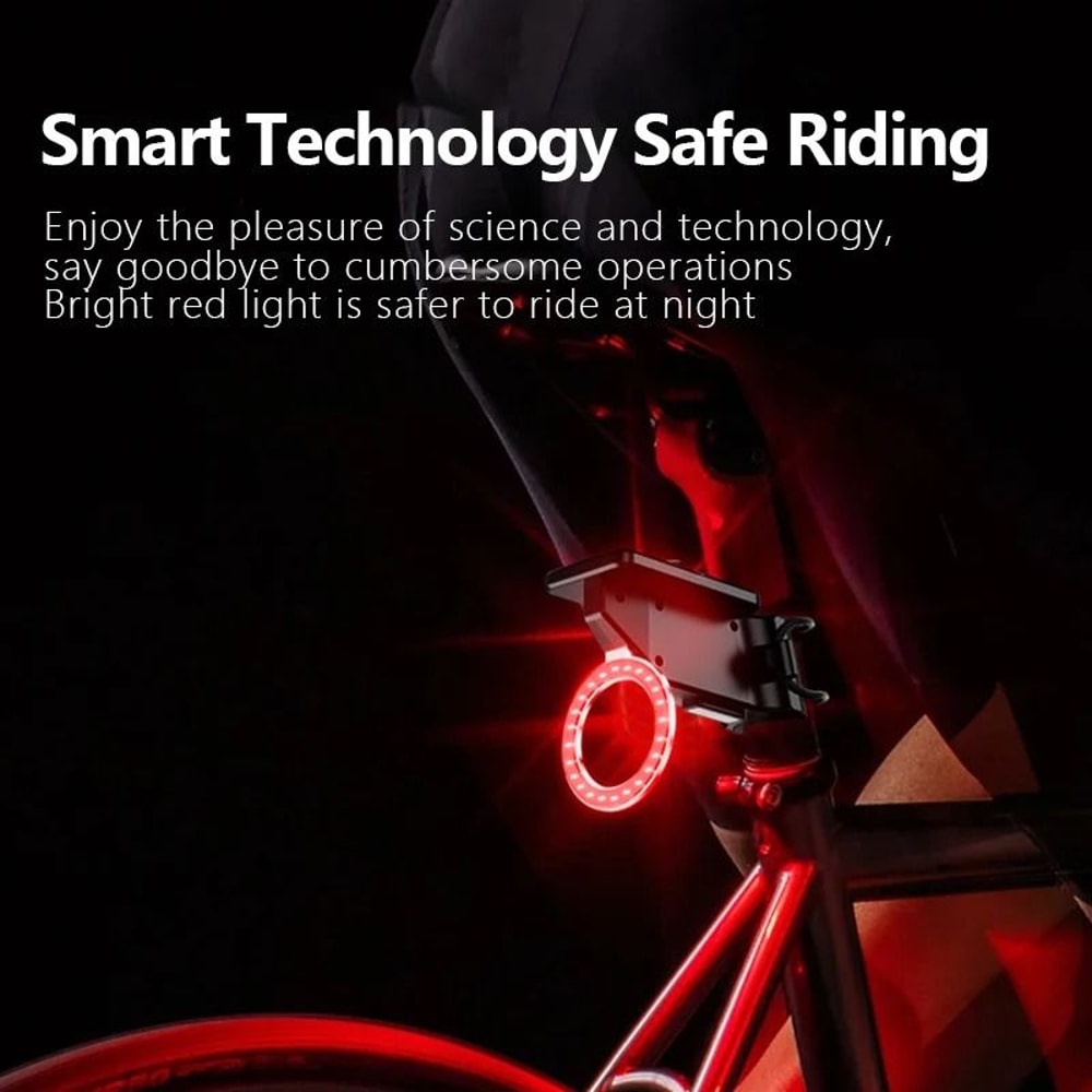 Solar Powered Bicycle Rear Tail Light With Smart Sensor For Night Riding 5
