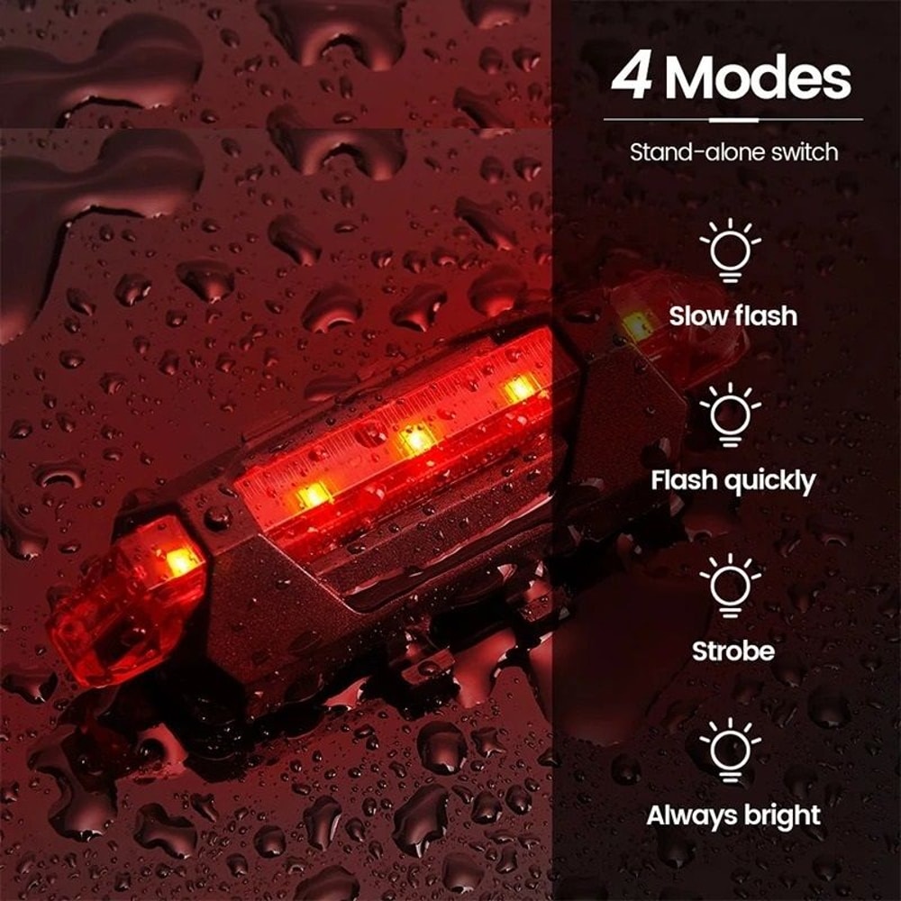 USB Rechargeable Bicycle Front And Rear Light Set For Night Riding Safety 2