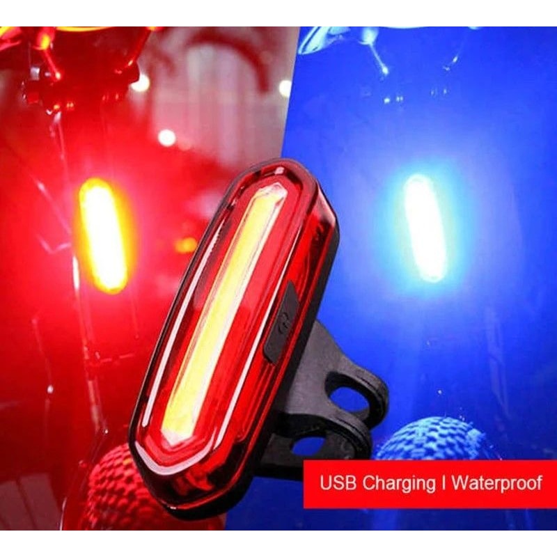 USB Rechargeable Bicycle Rear Taillight LED Safety Warning Lamp 0