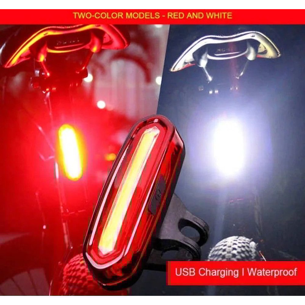 USB Rechargeable Bicycle Rear Taillight LED Safety Warning Lamp 4