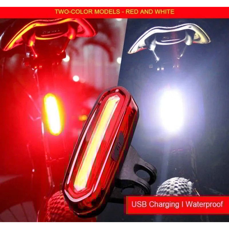 USB Rechargeable Bicycle Rear Taillight LED Safety Warning Lamp 4