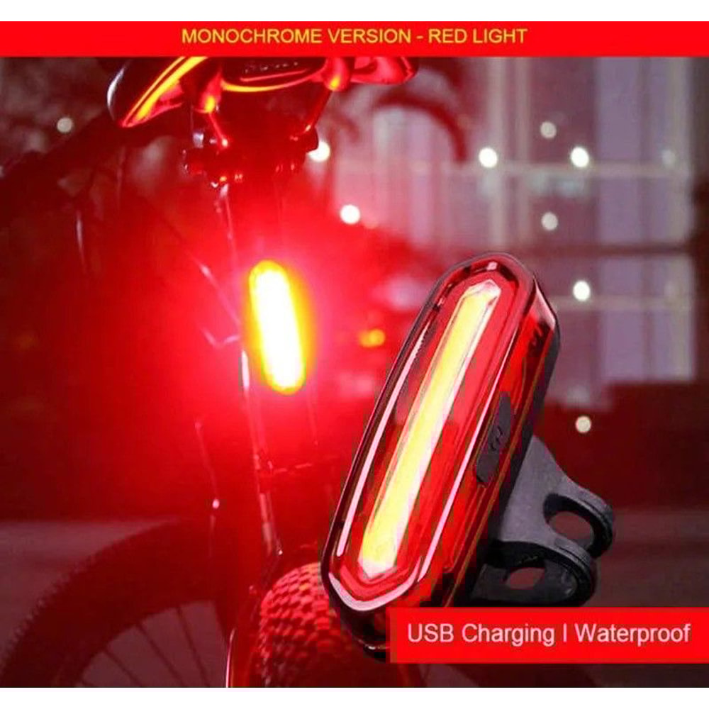 USB Rechargeable Bicycle Rear Taillight LED Safety Warning Lamp 6