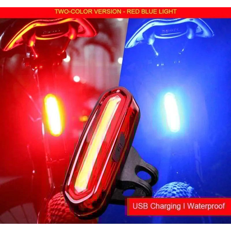 USB Rechargeable Bicycle Rear Taillight LED Safety Warning Lamp 7