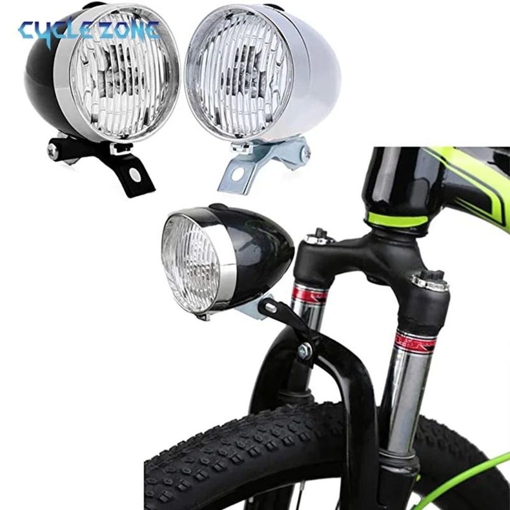 Retro Bicycle Front LED Headlight With Mount Bracket For Night Riding 1