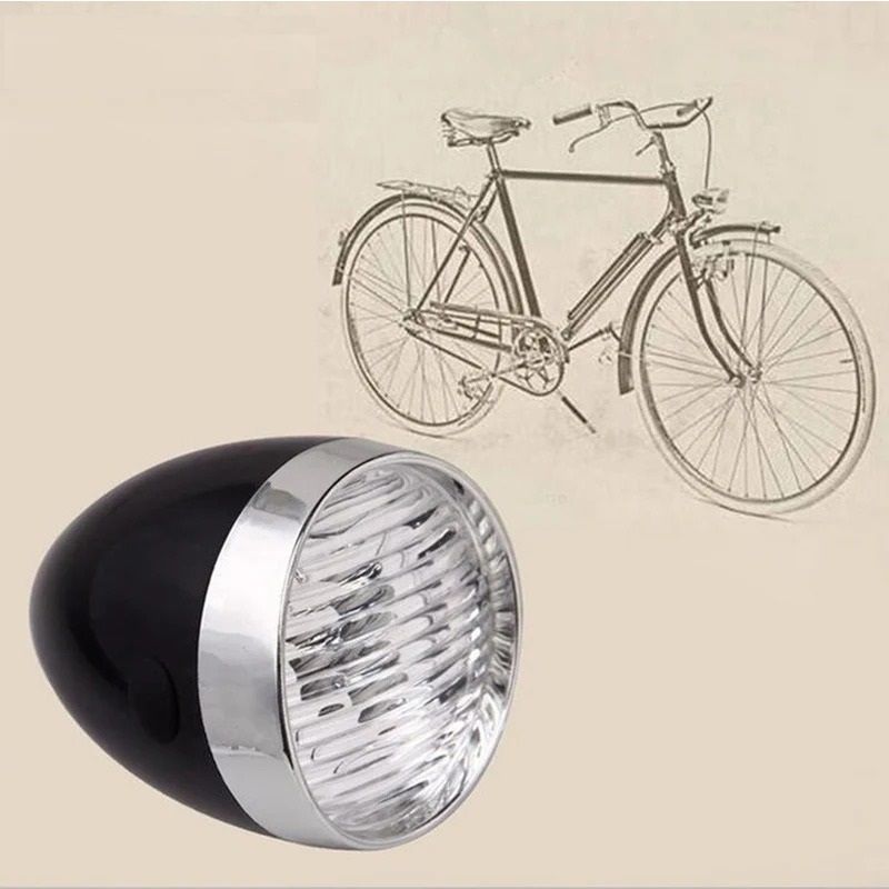 Retro Bicycle Front LED Headlight With Mount Bracket For Night Riding 4