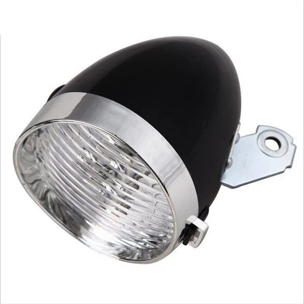 Retro Bicycle Front LED Headlight With Mount Bracket For Night Riding 5