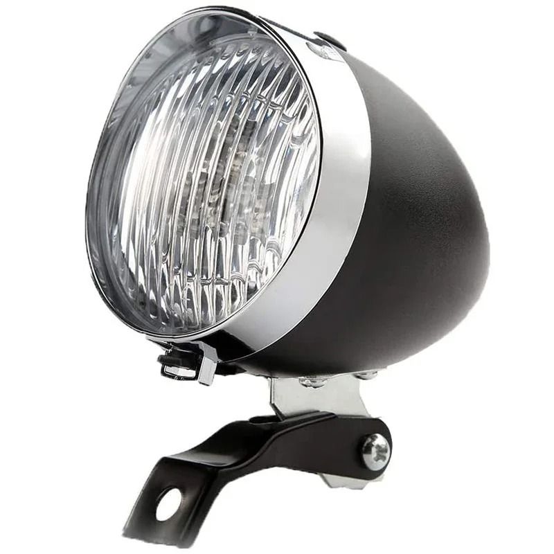 Retro Bicycle Front LED Headlight With Mount Bracket For Night Riding 7